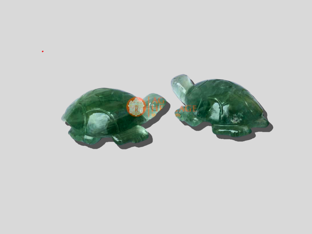 Buy Pair of Crystal Green Fluorite Turtle Showpiece Gift